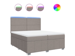 Box Spring Bed, Box Spring Beds Vidaxl Cinzento-acastanhado Tecido (200 X 200 Cm)