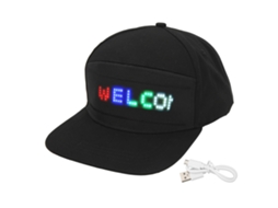 Boné de LED programável com controle por aplicativo Bluetooth, boné de LED colorido e editável para shows e carnavais.