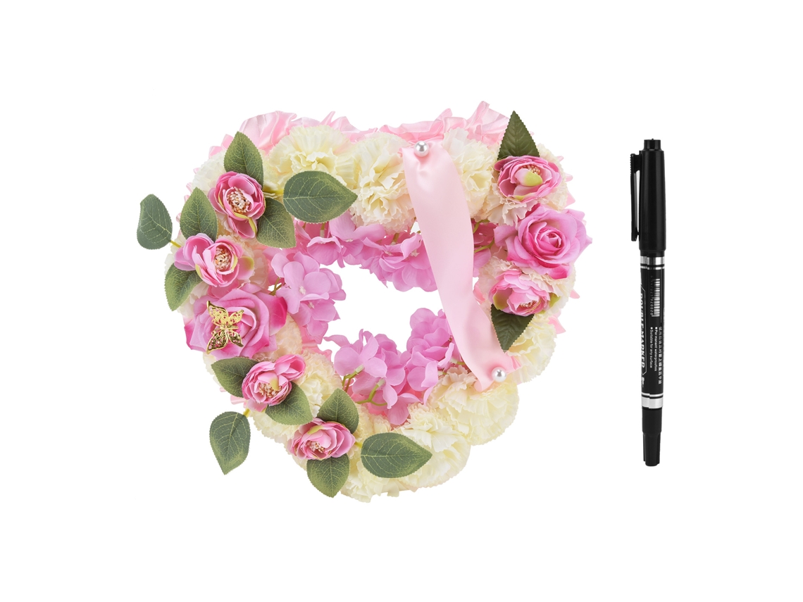 Coroa de Flores Falsas Coração Artificial LAXISCREED