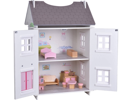 Casa de bonecas em madeira com mobílias e boneca, casinha de brincar. Custóias, Leça Do Balio E Guifões • OLX Portugal