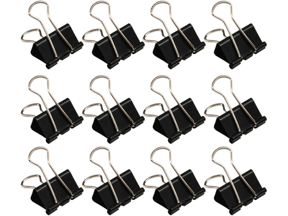 Clips De Metal Nuobesty 51mm Na Cor Preta, 48 Peças Com Design De Ponta Larga, Reutilizáveis Uso Escolar E