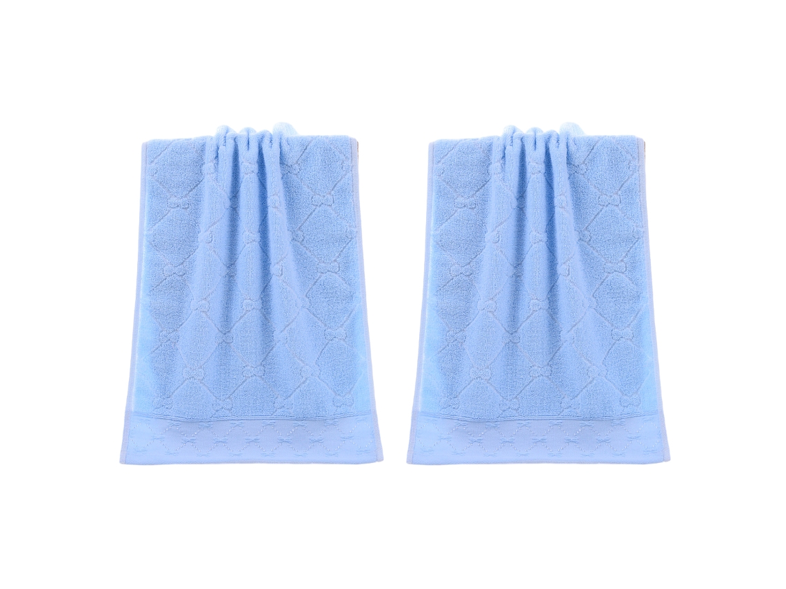 Conjunto de Toalha NEVEANCE Mão Decorativas Lavagem Algodão Azul - 2pcs (34x75cm)