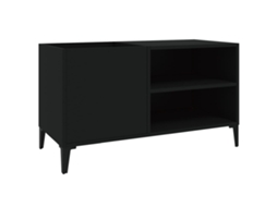 Record Cabinet, Record Cabinets Vidaxl Preto Madeira Processada (84.5 X 38 X 48 Cm)