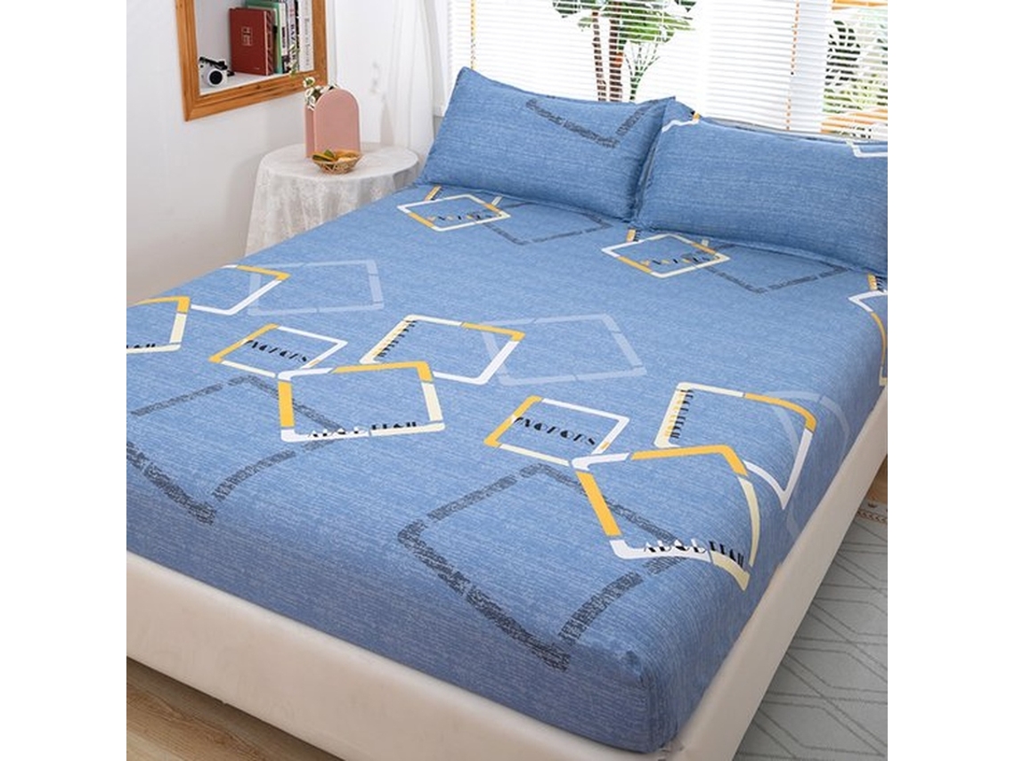 Lençol Ajustável 200x220cm Com Aba De 27cm Em Poliéster E Elástico Total
