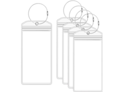 Conjunto de 5 Etiquetas de Bagagem Transparentes para Malas com identificação compatíveis com viagens BRILVIBERA