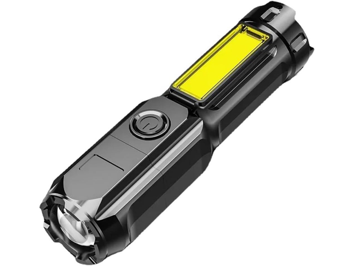 Lanterna Led Recarregável Via Usb De 13 X 3,5 Cm Com Zoom, 1.000.000 Lúmens E Foco Ajustável Para Camping E