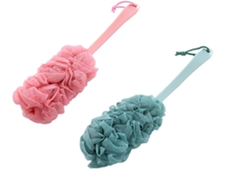 Escova De Banho Com Cabo Longo E Design Floral, 2-unidades, Rosa | Cabo Ergonômico, Conjunto Com 2-unidades, Remove Pele