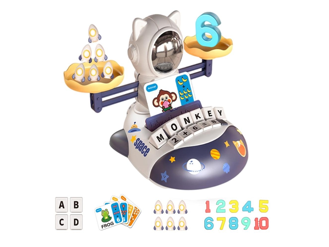 Primerox brinquedo Educativo Balança Matemática Gato Jogo Contagem Crianças Presente Aniversário