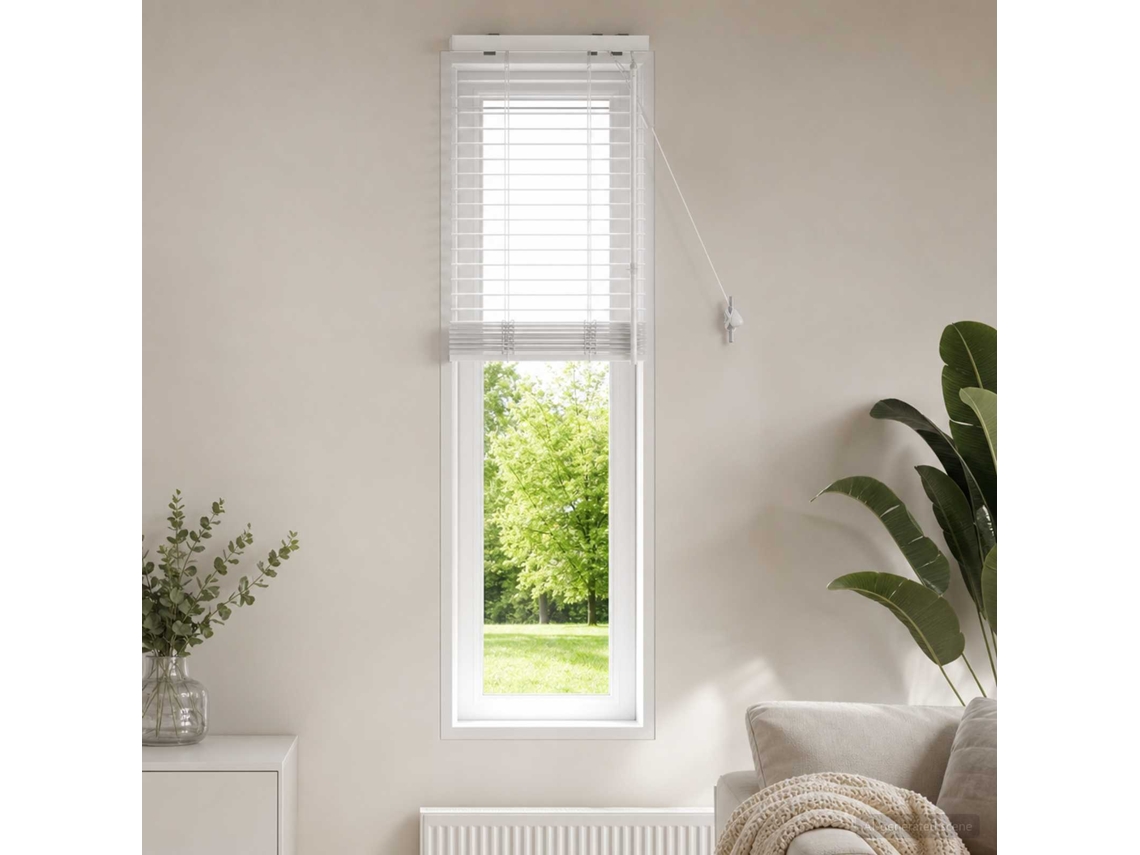 Vidaxl Cortina Veneziana Branco 45 X 160 Cm 35 Mm