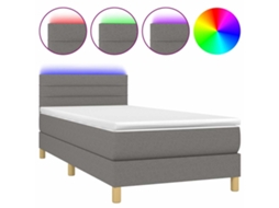 Box Spring Bed, Box Spring Beds Vidaxl Cinzeto Tecido (90 X 200 Cm)