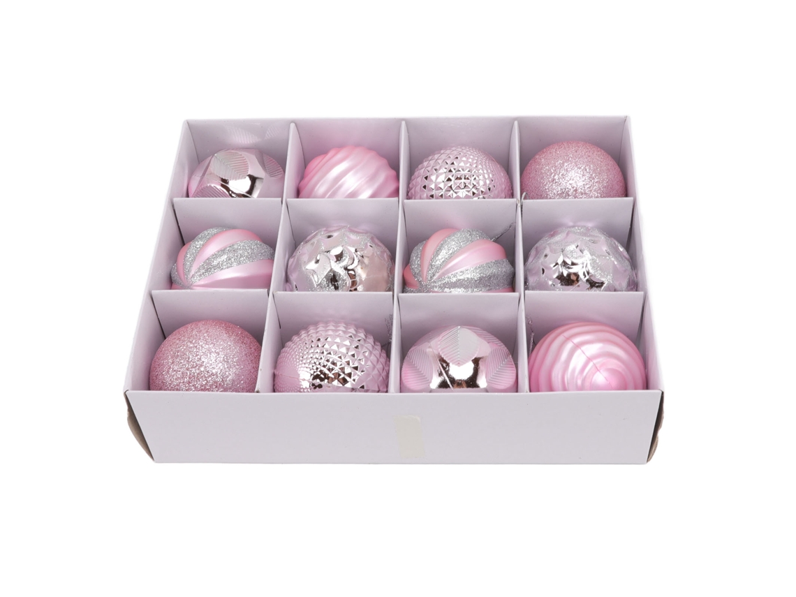 Bolas De Natal Rosa Para Decoração De Árvores Festivas