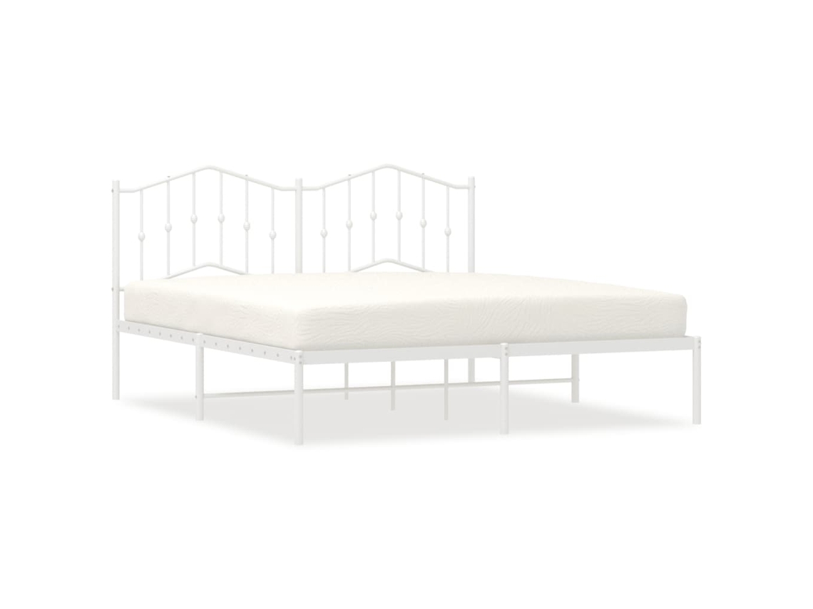Bed Frame, Bed Frames Vidaxl Branco Aço (180 X 200 Cm)