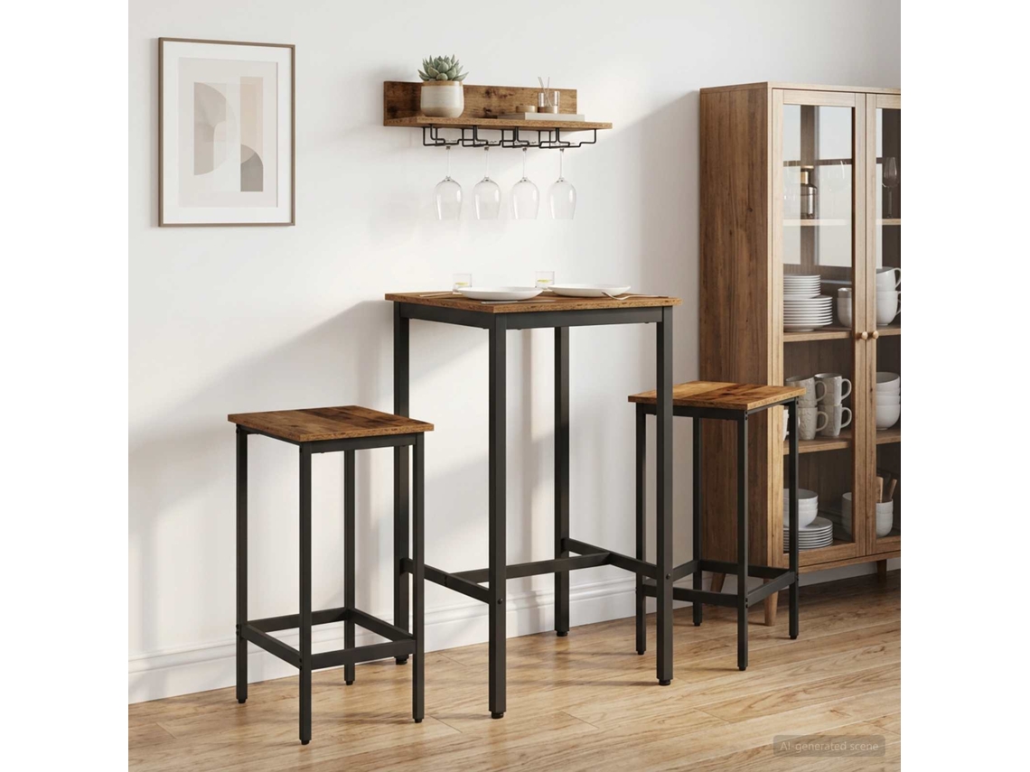 Vidaxl Banco De Bar 2 Unid. Madeira Antiga 40 X 32 X 64 Cm