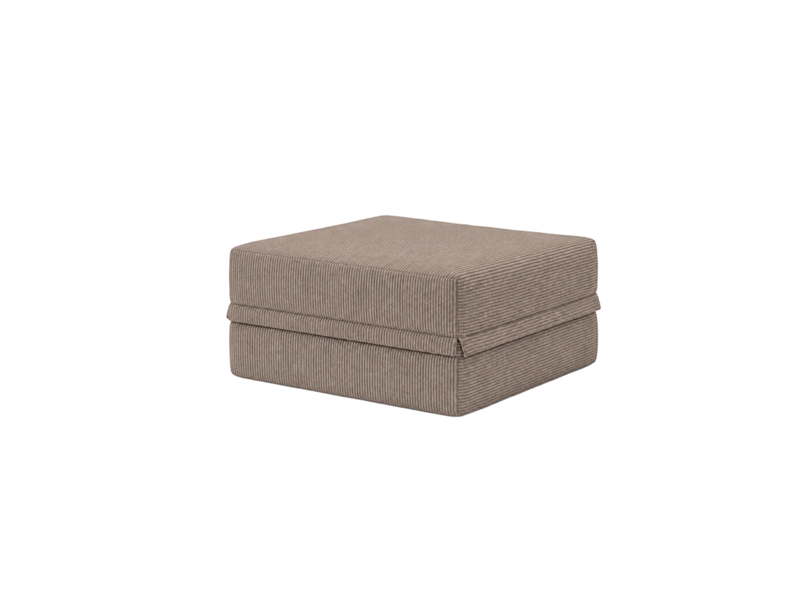 Sofá Modular Puff Convertível Veludo Regular Taupe SKOFFA