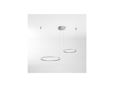 Lustre Suspenso Duplo Led Edge 99W Cinza Titânio PERENZ