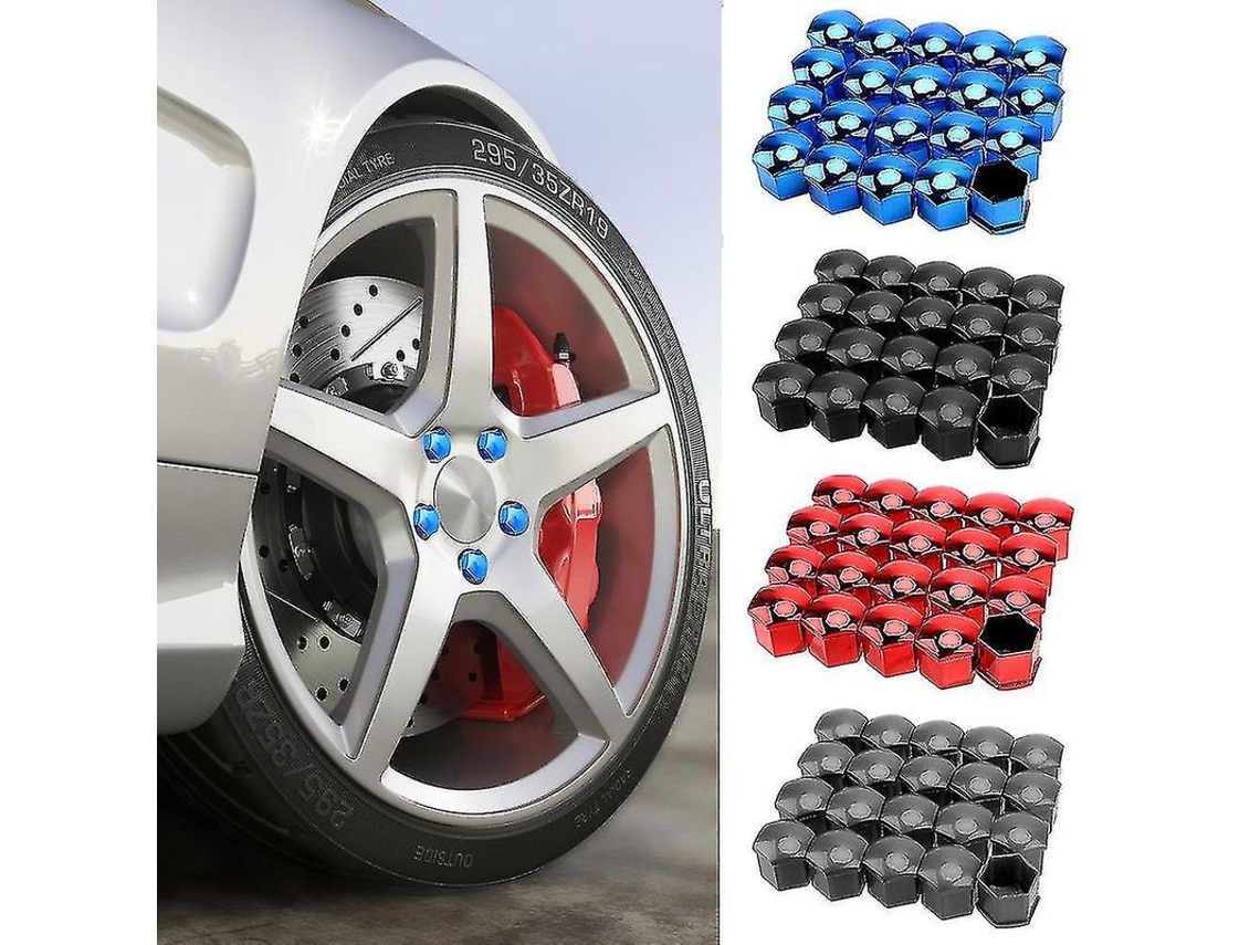 Capas De Porca De Roda De Carro Com Bloqueio 20 Peças 17mm Para Proteção E Decoração Universal Eletrogalvanização Vermelha
