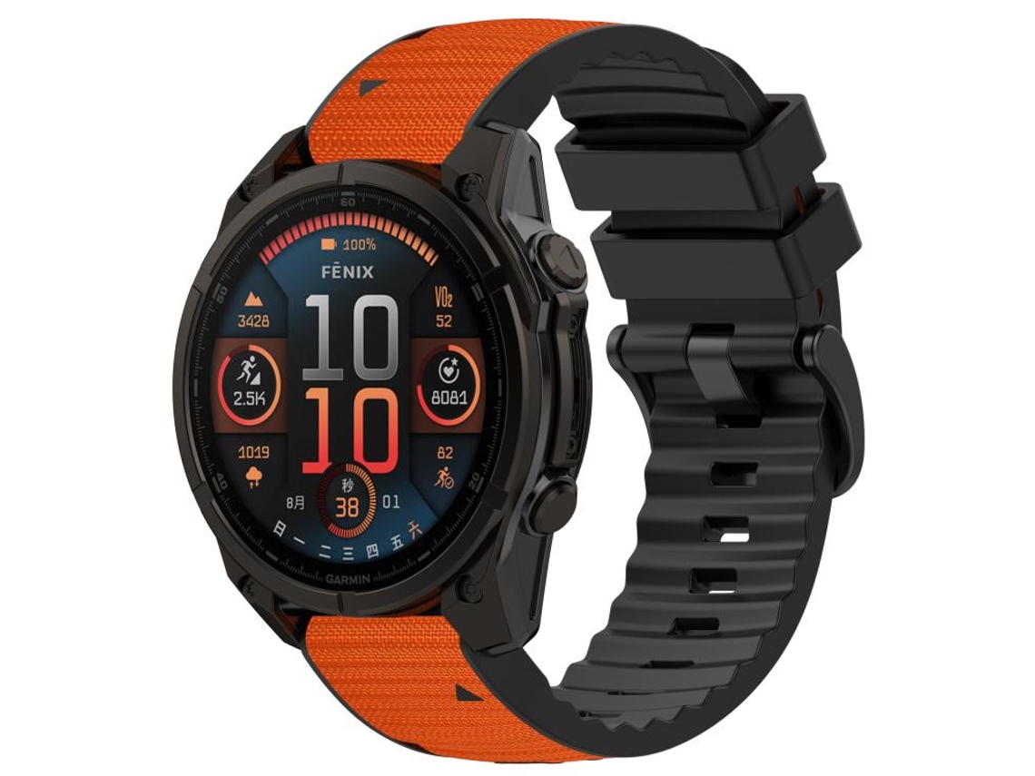 Bracelete para Garmin Silicone e Nylon Híbrido com Couro XIAOMOYU (22mm)