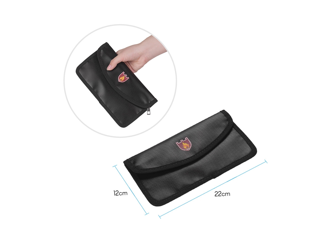 Bolsa De Documentos Ignífuga Resistente Ao Calor De Silicone Impermeável Para Dinheiro E Joias