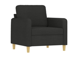 4 Pcs Conjunto de Sofás com Almofadões Tecido Preto SYFAX