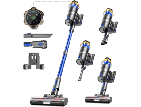 Aspirador de pó vertical sem fio Jortmrd 550 W, 45 kPa, 65 min, 1,6 L, escova antiemaranhamento, tela sensível ao toque, para pisos e animais de estimação