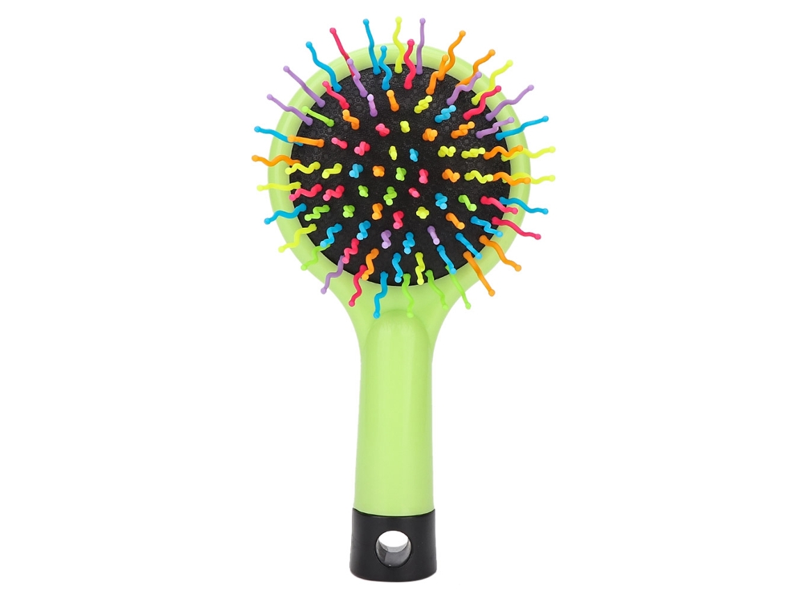 2026 peine de Masaje Antiestático de Plástico Mini Portátil para Peluquería Dibujos Animados (verde)