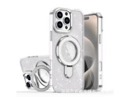 Capa De Celular Com Suporte Magnético E Glittertransparente - Iphone 17pro