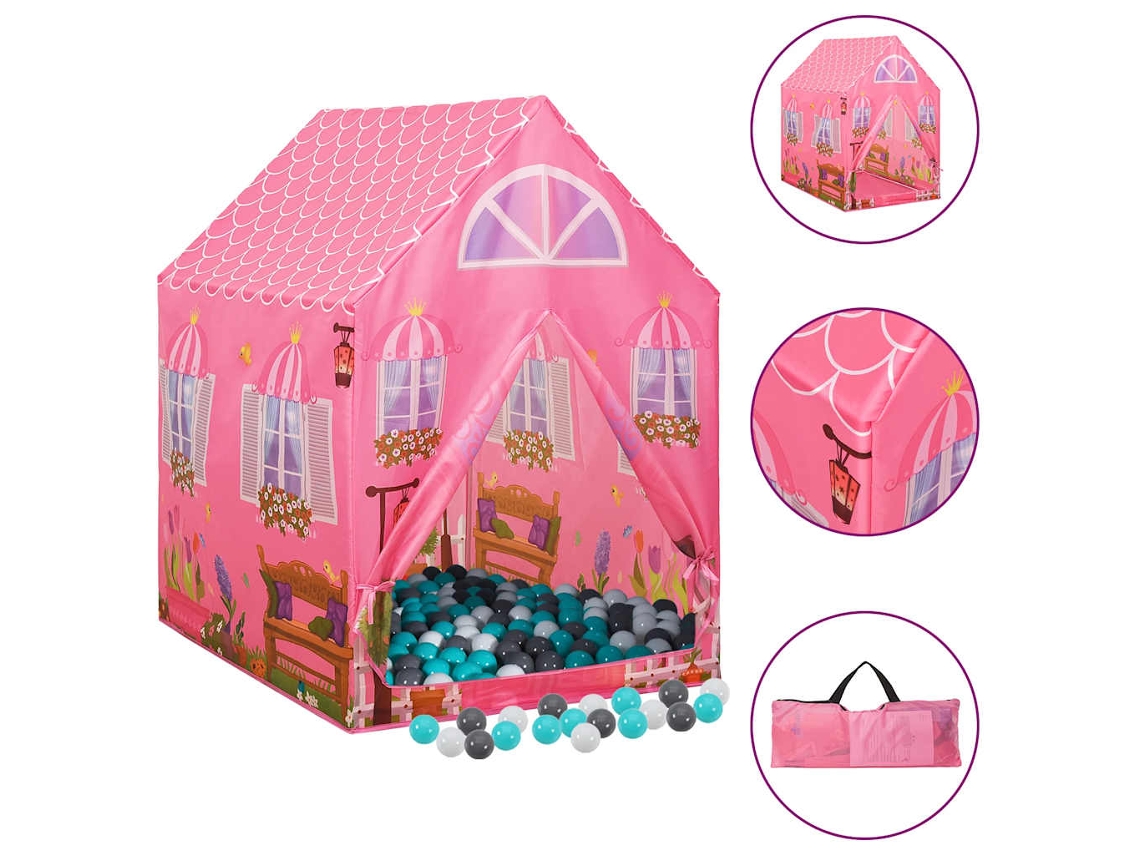 Tenda de brincar VIDAXL Cor-de-rosa Poliéster
