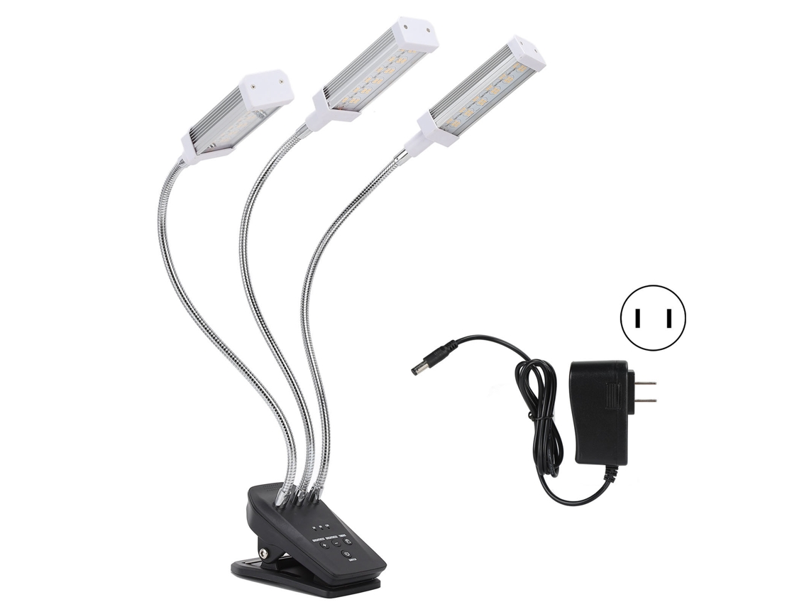 Luz de crescimento led 3 cabeças ajustável 360° 72w com timer plantas interiores S/MARCA