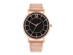 Reloj De Moda Para Parejas Con Correa De Malla Dial Redondo Cuarzo Unisex