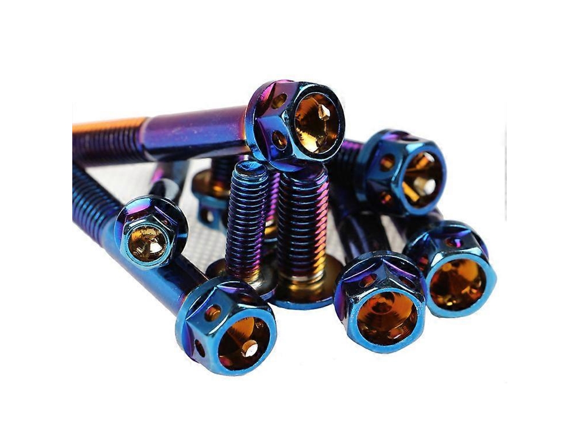 Parafuso Hexagonal Oco Titânio Azul Torrado M6/m8 Moto