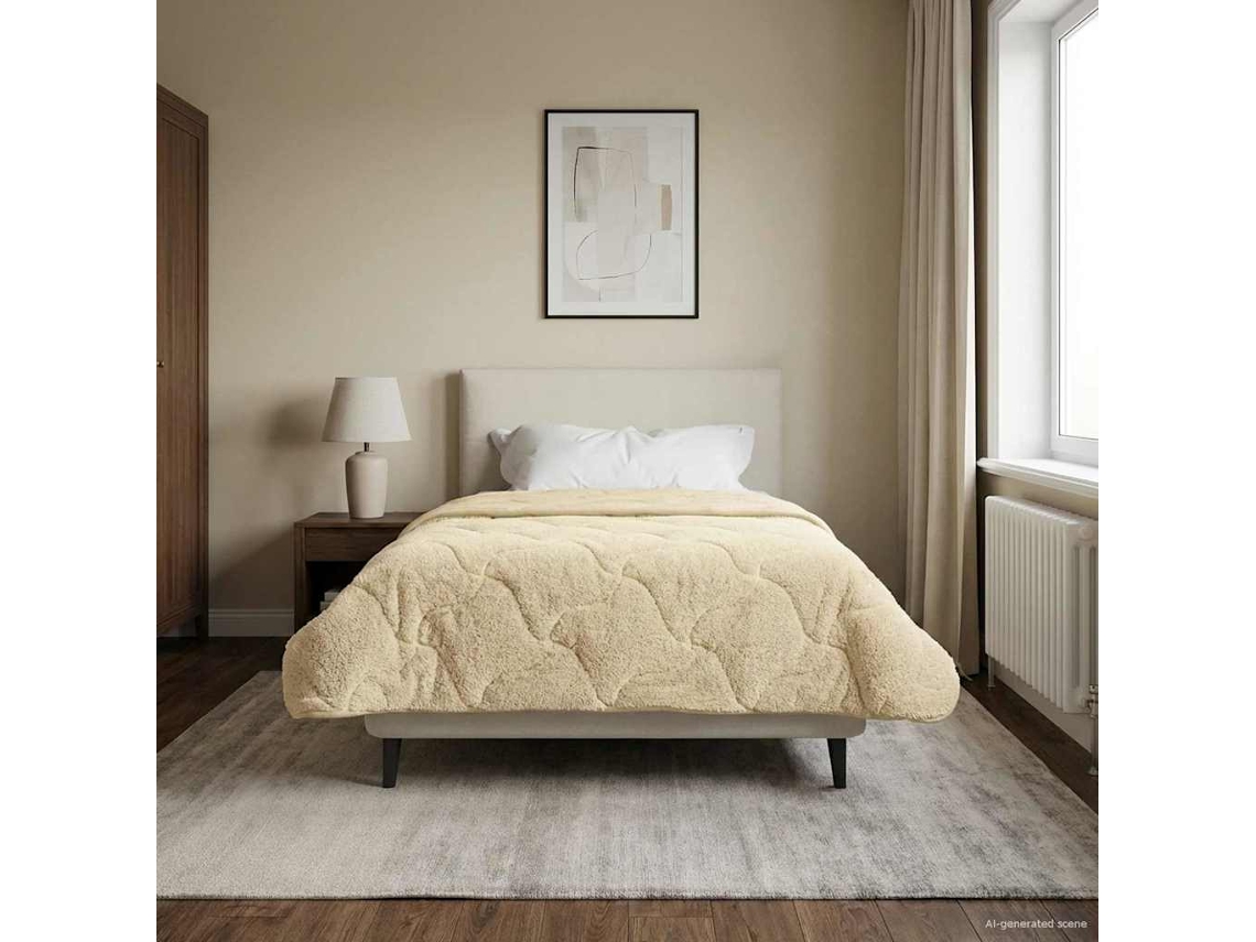 Vidaxl Duvet De Ano Inteiro Colchonete Creme 140 X 220 Cm