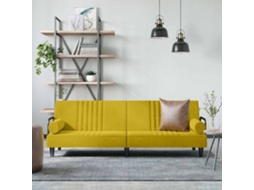 Vidaxl Sofá-cama Com Apoio De Braços Veludo Amarelo