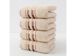 Toalha de Banho para Adultos em Puro Algodão, Macia e Superabsorvente, Pacote com 4 Unidades, Cor Cáqui/75x35cm AQUAFORGE
