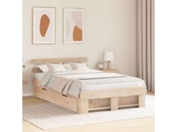 Vidaxl Estrutura Da Cama Com Cabeceira Castanho 140 X 190 Cm