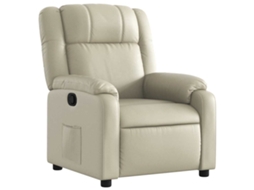 Poltrona reclinável VIDAXL couro artificial cor creme