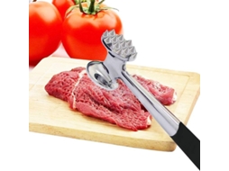 Martelo de aço inoxidável reforçado de dupla face para achatar carne, 22,5 cm