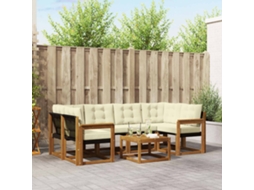 Vidaxl Conjunto De Sofás Para Exterior 7 Pcs Natural E Creme