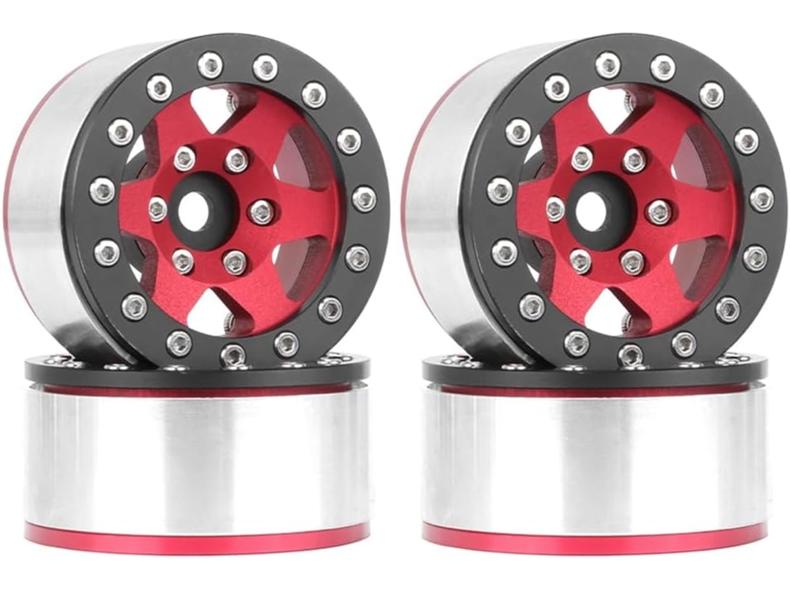 Roda de Metal Preta e Vermelha de 1,55 Polegadas para Carro de Escalada Ax90069 para Jimny Cc01 SFUSHOS