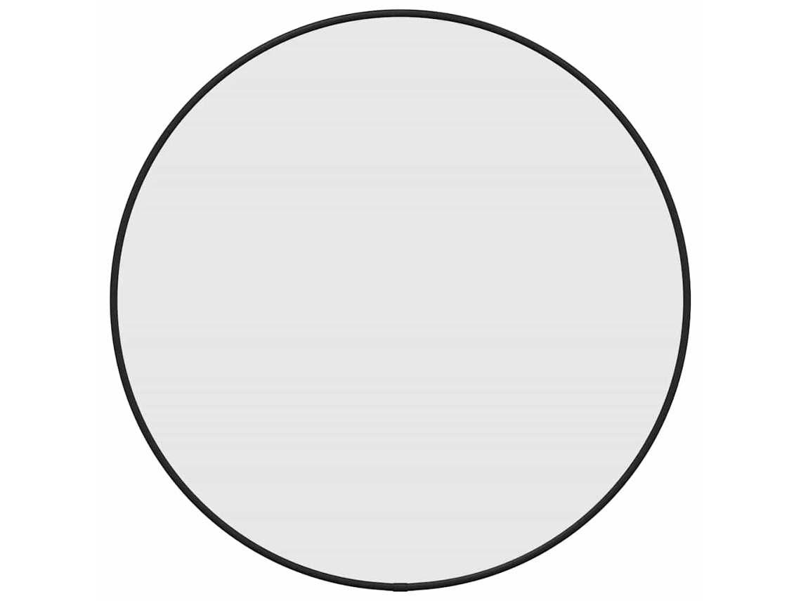 Wall Mirror, Wall Mirrors Vidaxl Preto Vidro (ø 50 Cm)