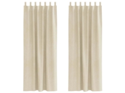 Maison Exclusive - Cortinas Opacas 2 Unid. Creme 140 X 245 Cm Veludo
