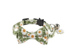 Collar para Gato com Gravata Removível e Sino Floral Ajustável