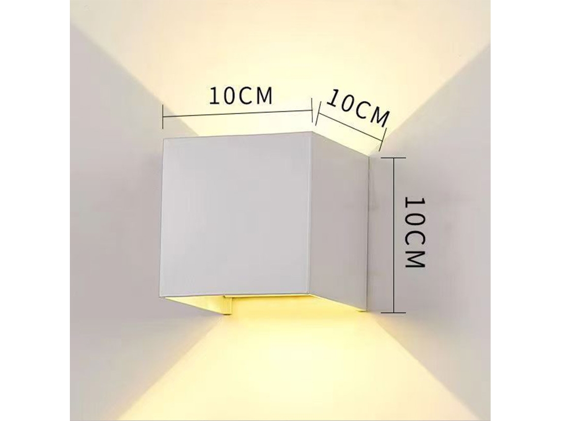 Luz LED quadrada de 12W, superfície, branco quente 10x10 cm ZYBLSSBB