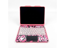 Teclado Mágico Para Ipad Air 6/7 De 11 Polegadas, Retroiluminado, Rotativo, Bluetooth 5.3, Estilo Coração Rosa
