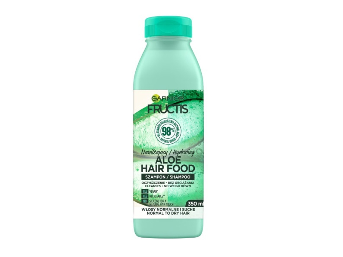 Garnier Fructis Aloe Hair Food Shampoo Hidratante para Cabelos Normais e Secos, 350 ml