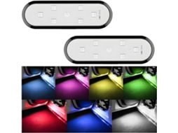 Conjunto De 2 Projetores Luz Led Para Portas Carro, 7 Cores Magnéticas Sem Fio, Luz De Cortesia, Recarregável Via Usb