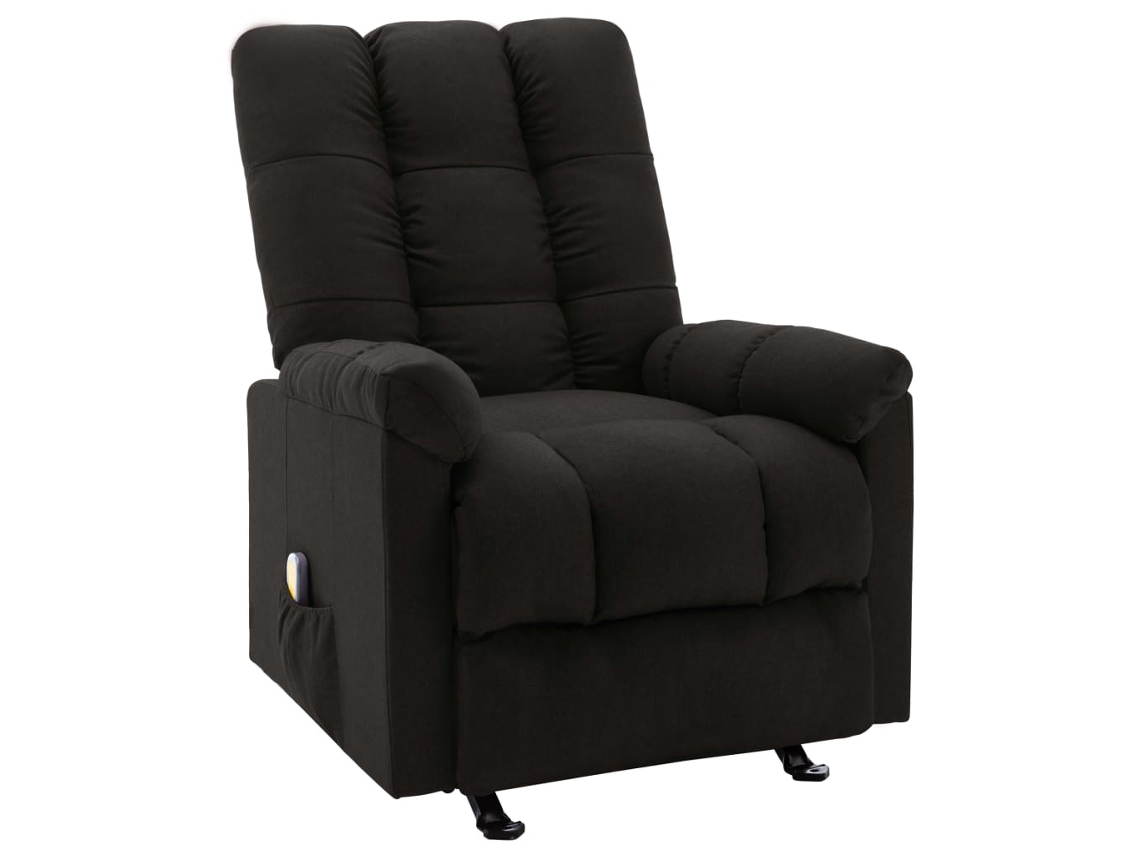 Vidaxl Poltrona De Massagens Reclinável Tecido Preto