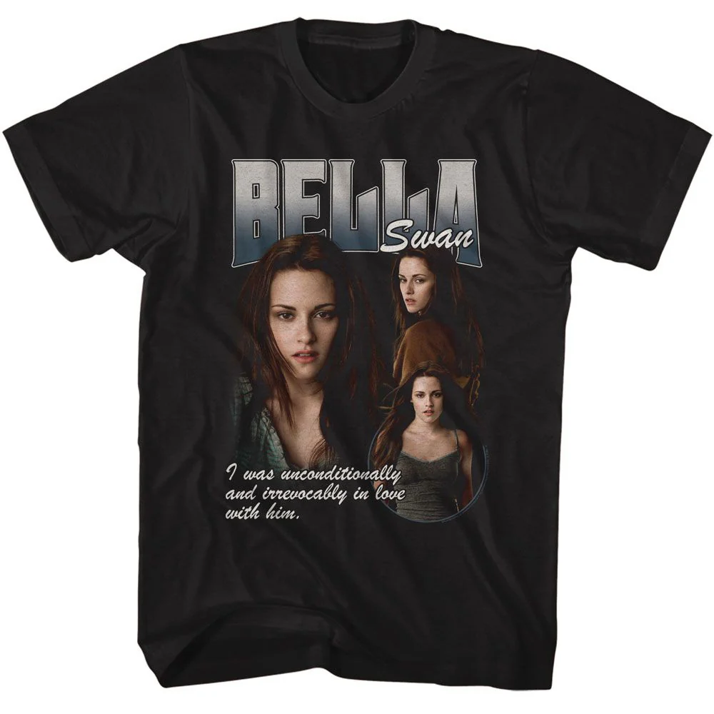Unisex Adult T-shirt Rockinstone Twilight Movie Bella Ireevocably In Love Black Sizem