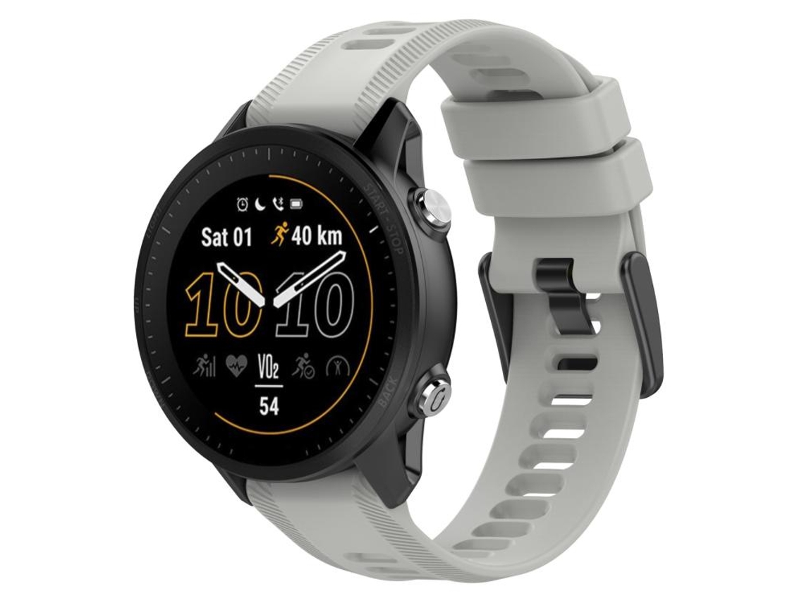 Bracelete para Garmin Forerunner 955 silicone com fivela preta cinza XIAOMOYU