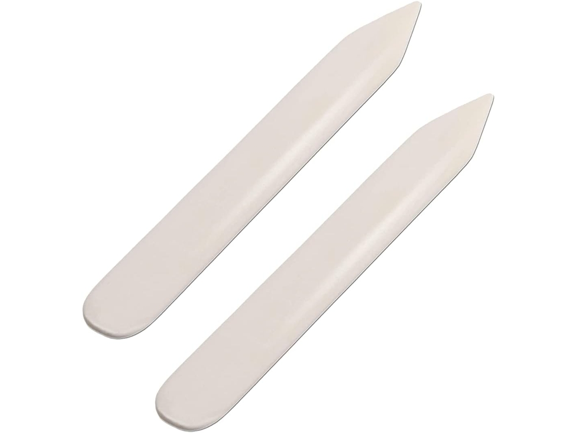 Ferramenta Dobrável Genuína em Osso, 2 Peças, para Couro, com Entalhe para Dobrar e Prensar. AQUAFORGE
