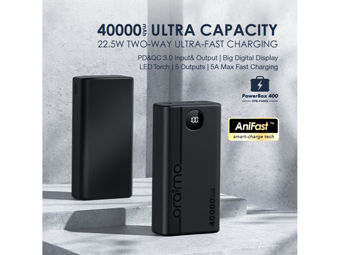 Power Bank EOOCOO (Oraimo Opb p400q, rápido, 40000mah)